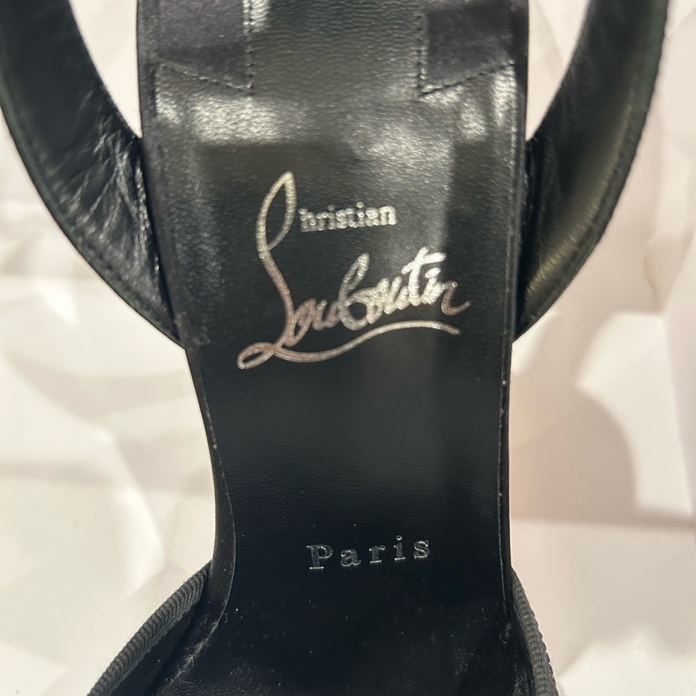 Christian Louboutin Black Ballerina Stilettos w/ Signature Red Soles Size 10 US - Picture 6 of 16